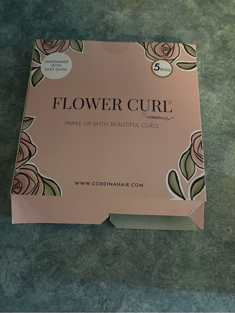 Flower Curl Satin Hair Rings - Pink